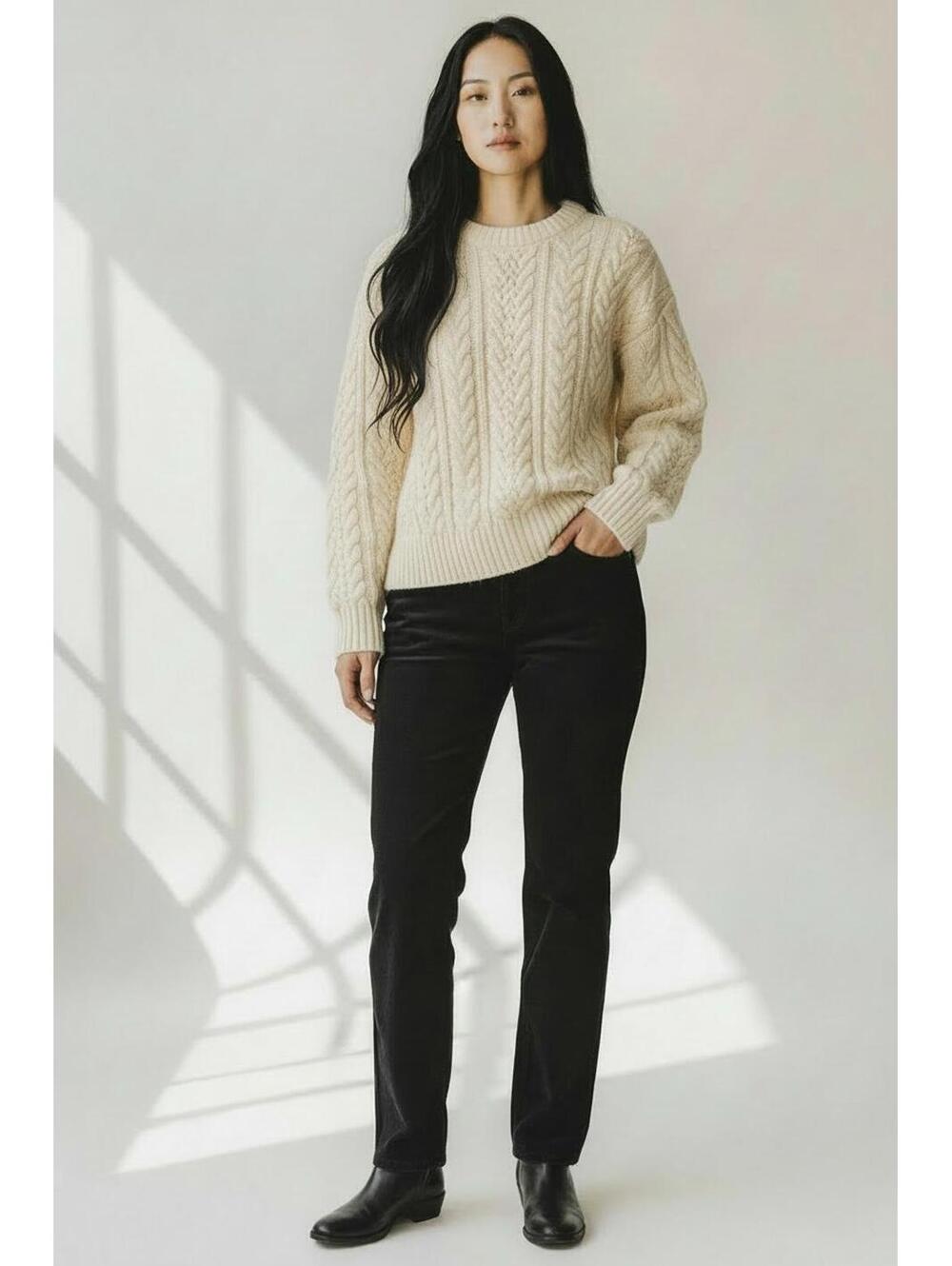 Chaps Women’s Black Corduroy, Straight Leg Pants Size, 8P